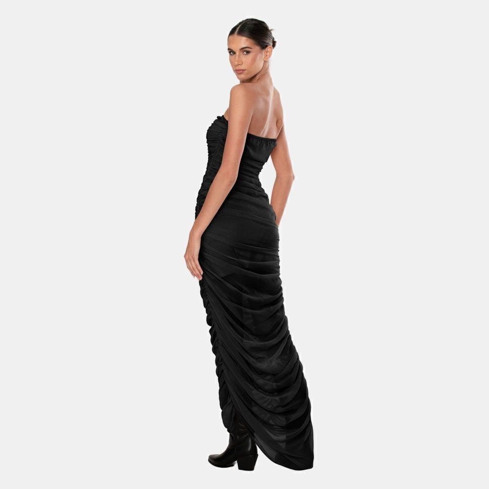 NWT Revolve Ow Collection Sandy Maxi Black Dress Chiffon Size S - Picture 5 of 14